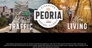 the eight-county Peoria area (Central Illinois) advertises this message to Chicagoland:  it’s better here, so relocate.