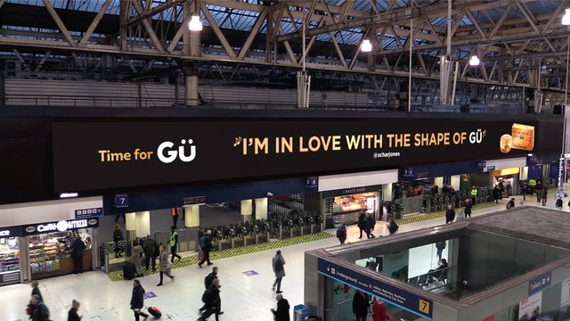 Gu launches interactive Tweet-driven DOOH Valentine's Day campaign