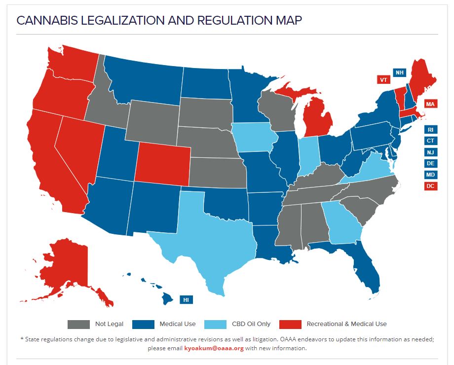 Cannabis Legalization and Regulation Map