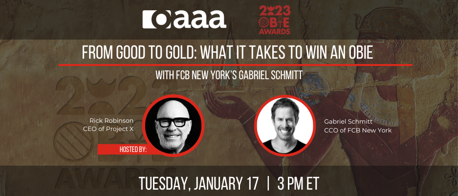 <strong></noscript>From Good to Gold: What it Takes to Win an OBIE with FCB New York’s Gabriel Schmitt</strong>” />
	</a>
	<div class=