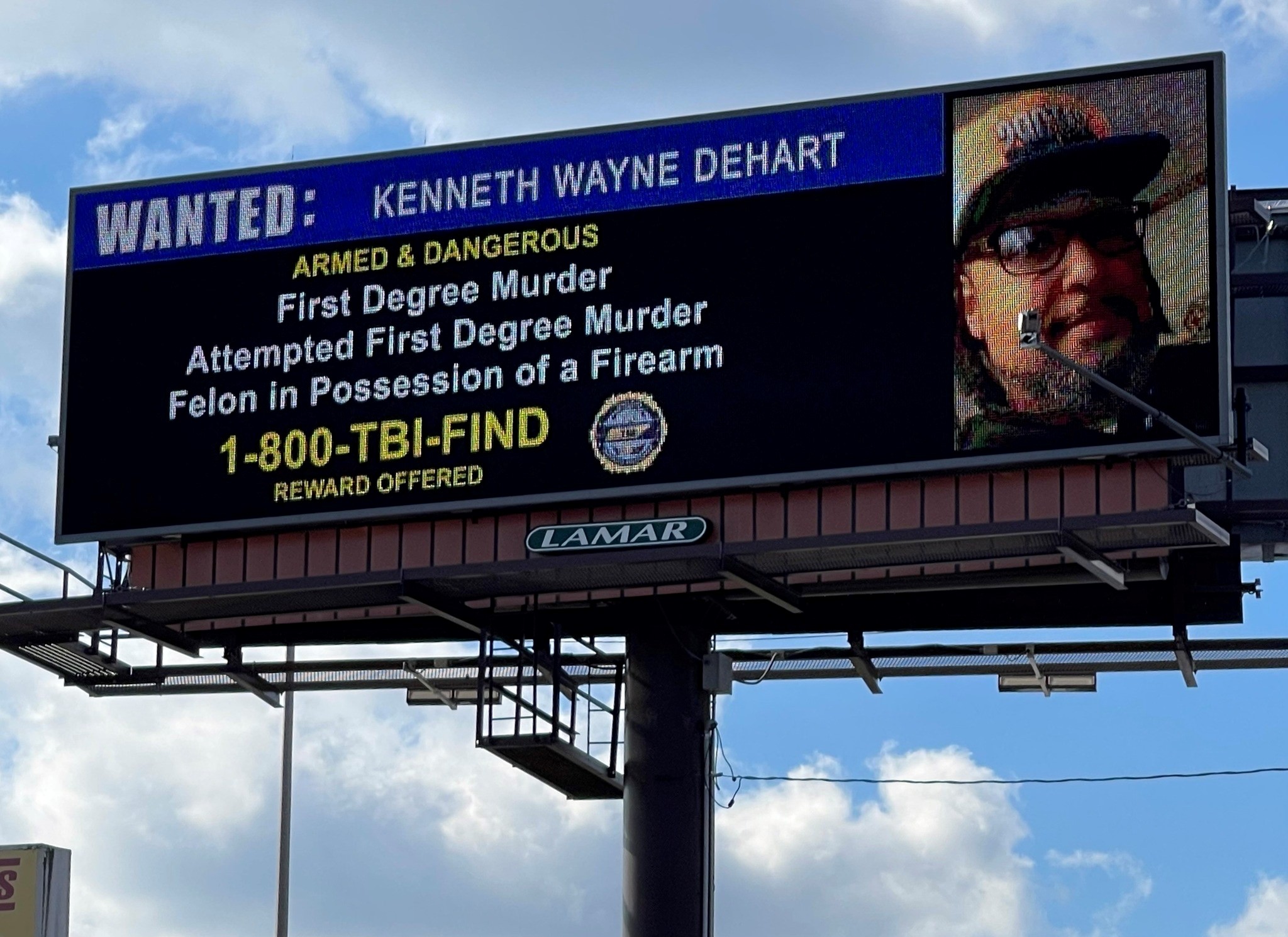 Wanted billboard in Tennessee